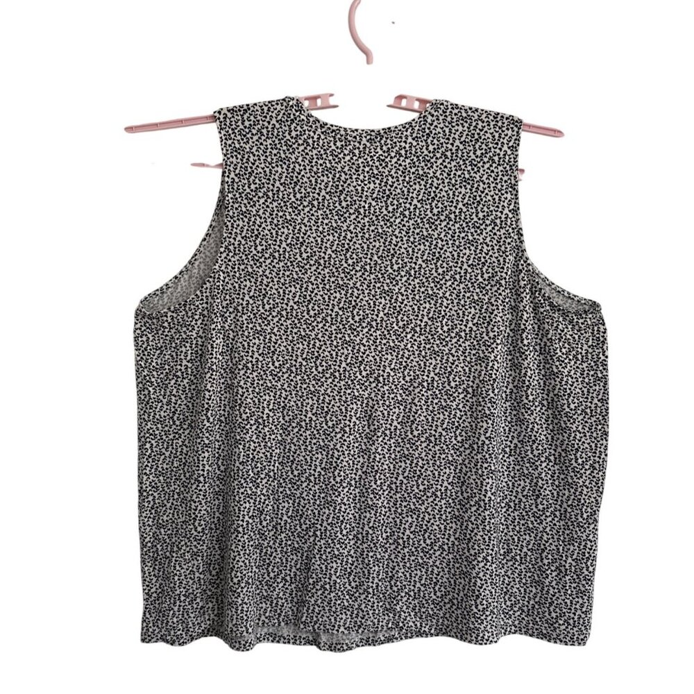 Nine West Black & White Sleeveless Soft Spun Tank Top 2X Rayon Blend Officewear - Picture 2 of 8